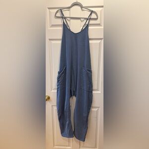 FP Movement by Free People Strappy Blue Jumpsuit